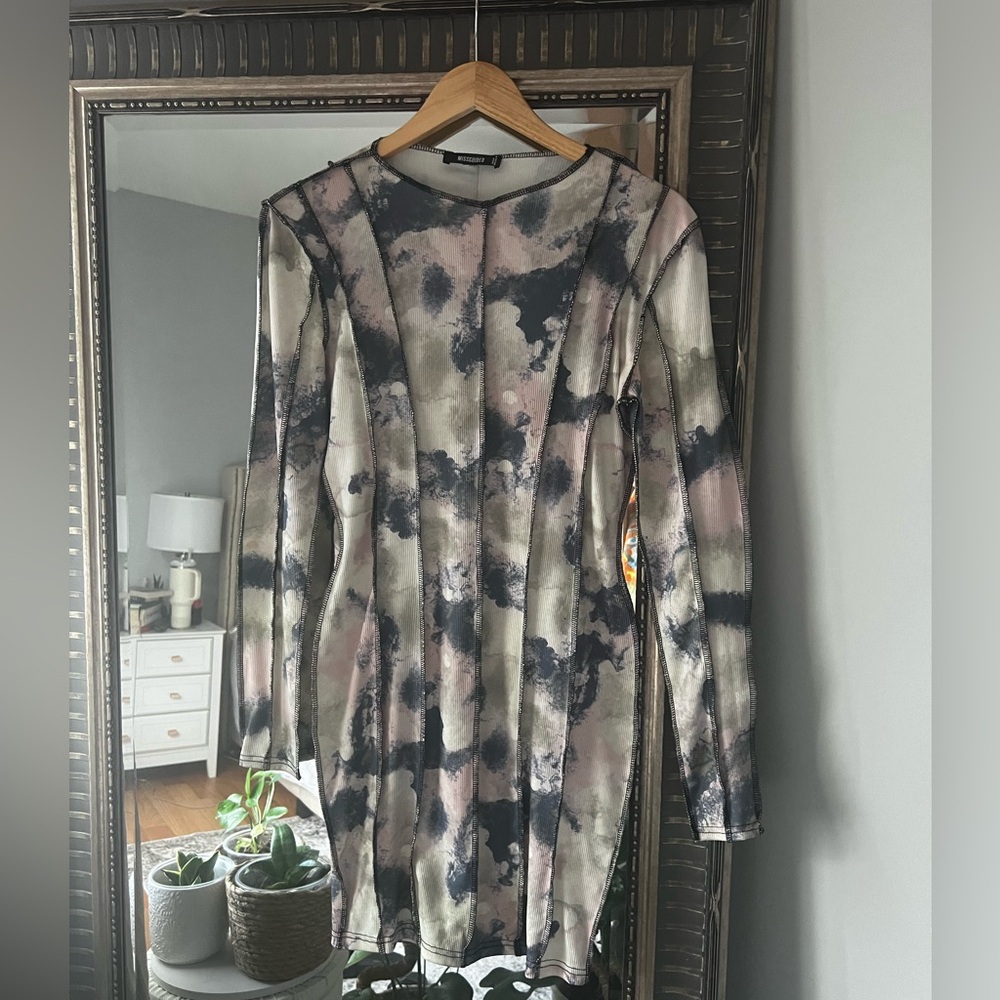 Missguided Multicolor Bodycon Long Sleeve Dress